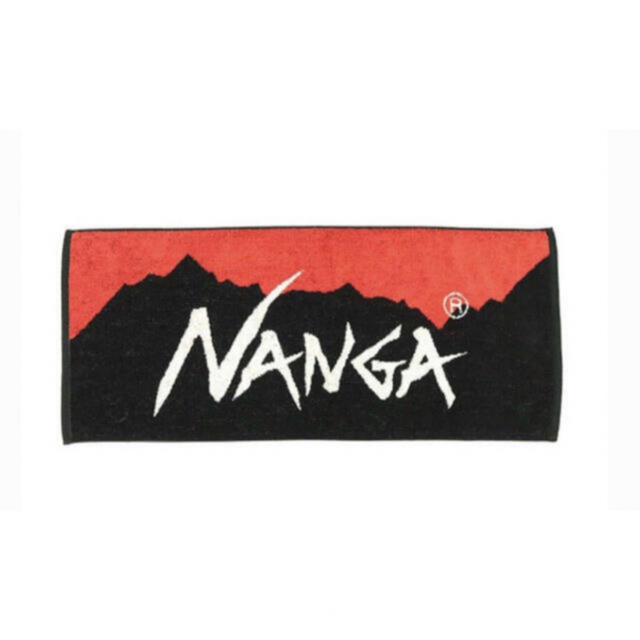 NANGA(ナンガ)のNANGAナンガ　ロゴフェイスタオル RED×BLK レッド　アウトドア　タオル スポーツ/アウトドアのアウトドア(その他)の商品写真