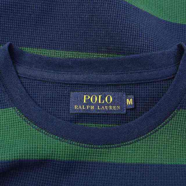 POLO RALPH LAUREN(ポロラルフローレン)のポロ ラルフローレン ワッフルＴ カットソー 長袖 クルーネック ボーダー M メンズのトップス(Tシャツ/カットソー(七分/長袖))の商品写真