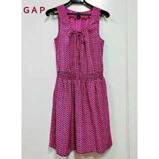 ギャップ(GAP)の【美品】GAP ギャップ　ワンピース　ノースリーブ　ピンク　ネイビー(ミニワンピース)