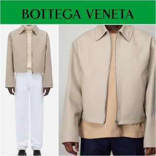 ボッテガヴェネタ(Bottega Veneta)の2022AW ボッテガヴェネタ クロップド ジャケット 46 ベージュ コットン(ブルゾン)