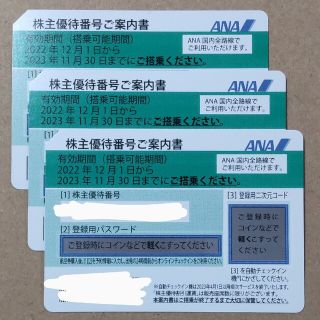 エーエヌエー(ゼンニッポンクウユ)(ANA(全日本空輸))のANA 株主優待券 3枚(その他)