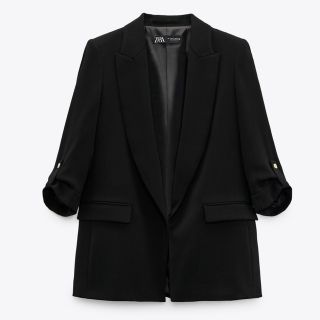 ザラ(ZARA)のzara ロールアップスリーブブレザー(テーラードジャケット)