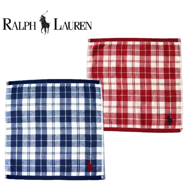 Ralph Lauren(ラルフローレン)の《ラルフ ローレン》新品 ポニー刺繍入り タオルハンカチ２枚セット 男女兼用 レディースのファッション小物(ハンカチ)の商品写真