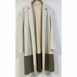 ザラ(ZARA)のホワイト×グレージュ コート（春秋）(ロングコート)