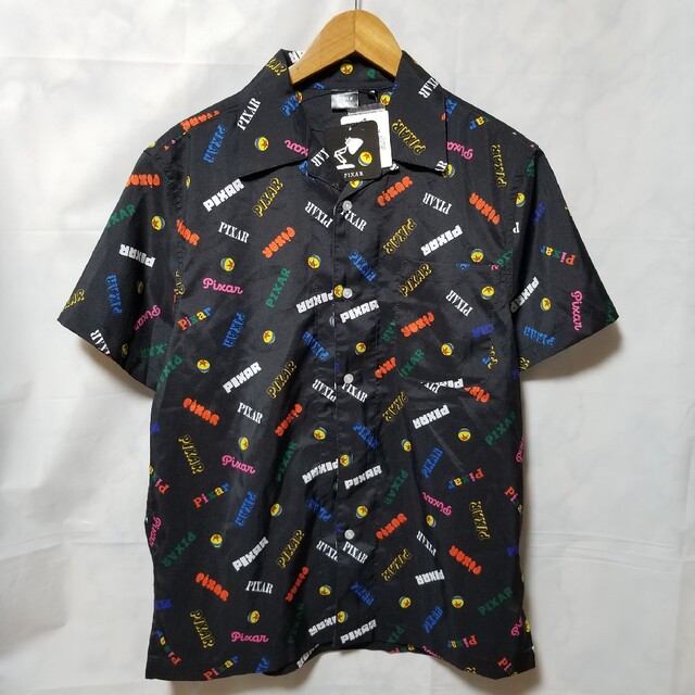 新品 ピクサー 半袖 pixar 総柄 アロハシャツ ピクサーロゴ tシャツ