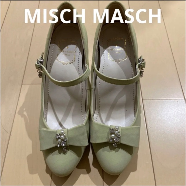 MISCH MASCH(ミッシュマッシュ)のMISCH MASCH リボン付ストラップ コンフォートパンプス   レディースの靴/シューズ(ハイヒール/パンプス)の商品写真