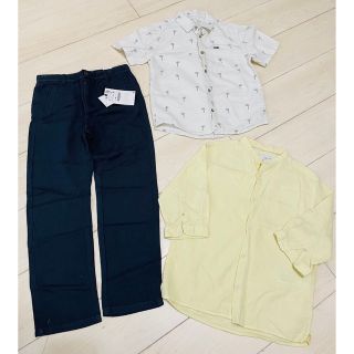 ザラキッズ(ZARA KIDS)のZara 新品ありシャツパンツ120cm-130cm 3点セット (Tシャツ/カットソー)