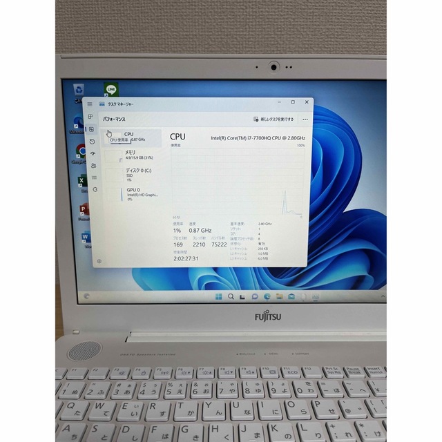 単品購入可 FUJITSU美品ノートパソコン第7世代Corei7SSD512Gメモリ16GB