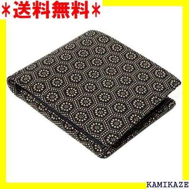 ☆ 印傳屋 印伝 二つ折り財布 2006札入J 黒地鹿革×白漆 亀甲柄 無料