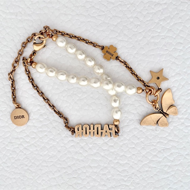 DIOR CD ディオール パール クリスタル ブレスレット バングル 極美品