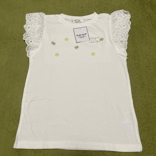 新品　タグ付き　SLAP SLIP 半袖　レース　ホワイト　Tシャツ　130(Tシャツ/カットソー)