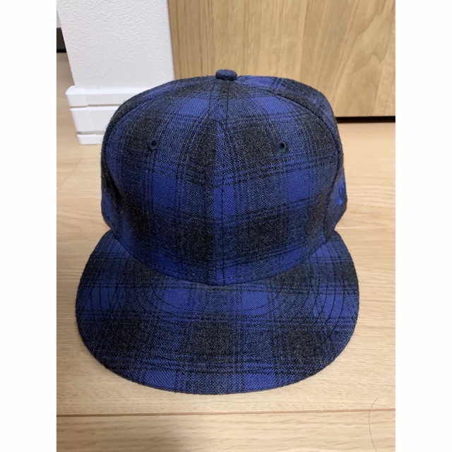 極美品 new era 青黒 チェック 59fifty 7 5/8 1