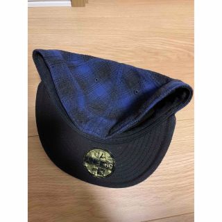 極美品 new era 青黒 チェック 59fifty 7 5/8