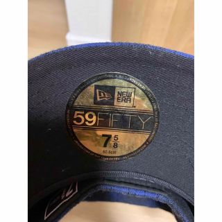 極美品 new era 青黒 チェック 59fifty 7 5/8