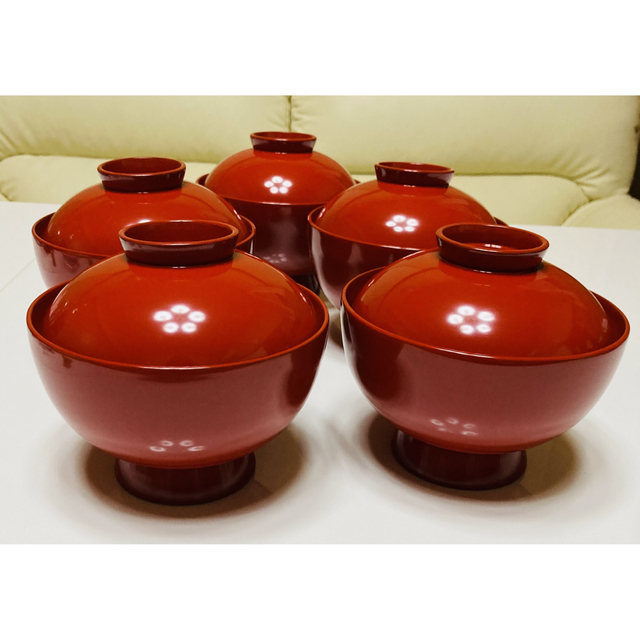 越前漆器 天然木 五客セット お汁椀 お雑煮腕 正規代理店 3800円引き