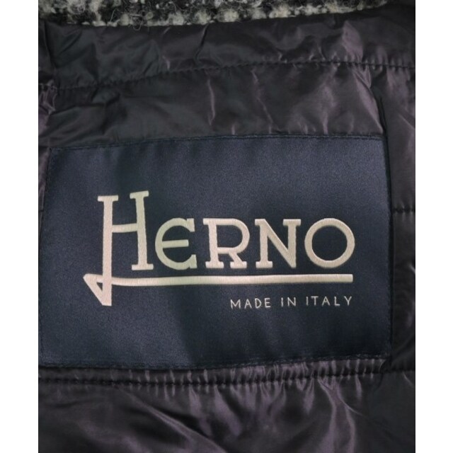 HERNO ヘルノ ステンカラーコート 46(M位) グレーx黒(チェック) | www