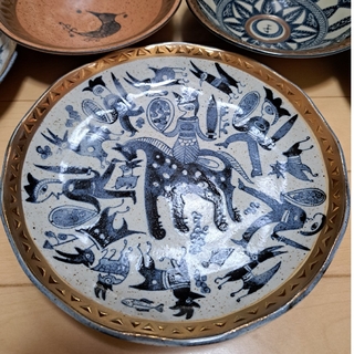 エクレクティックカイカイ　ハイヤームの唄　美濃焼　セラミック藍　皿