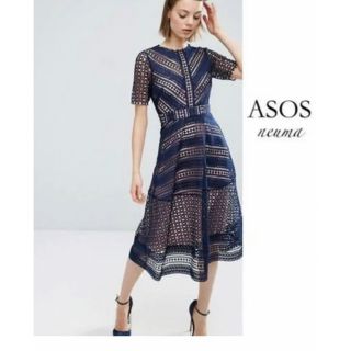 エイソス(asos)のASOS プレミアムレースワンピース(ひざ丈ワンピース)