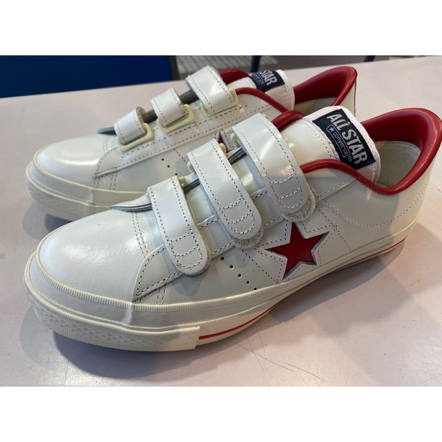 CONVERSE(コンバース)の日本製 コンバース ワンスター ベルクロ 白×赤 26.5センチ 新品 メンズの靴/シューズ(スニーカー)の商品写真