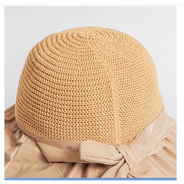 UVカット　ツバ広　帽子　紫外線防止　日焼け対策　カーキ レディースの帽子(麦わら帽子/ストローハット)の商品写真