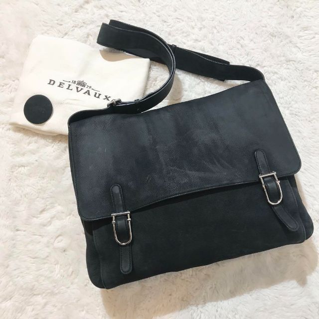 専用袋付☆ミラー付】デルヴォー 起毛レザー ショルダーバッグ 皇室