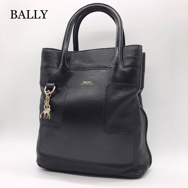 【極美品】BALLY バリー フォーマル ハンドバッグ ブラック チャーム付き