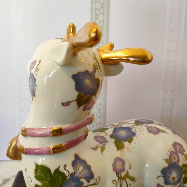 フランクリンミント フィギュリン 鹿 バンビ 陶器 置物 美品 台座付