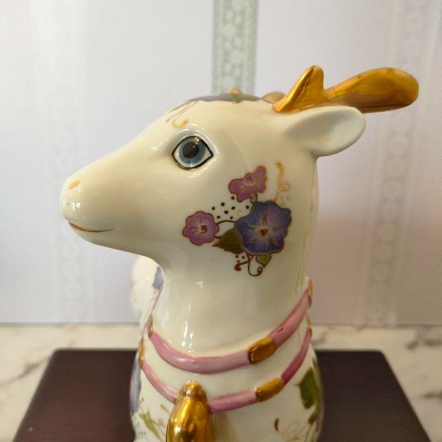 フランクリンミント フィギュリン 鹿 バンビ 陶器 置物 美品 台座付