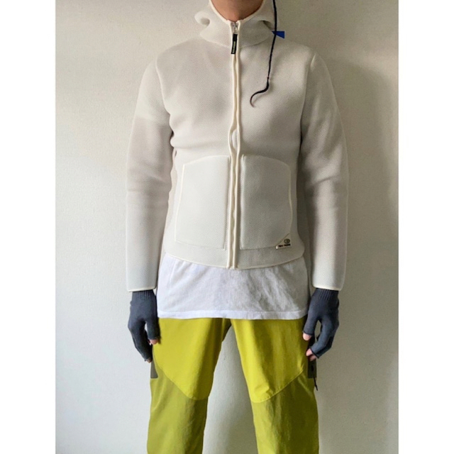 vintage ユーロメイド メッシュボンディング ホワイトパーカー ジャケット メンズのジャケット/アウター(ブルゾン)の商品写真