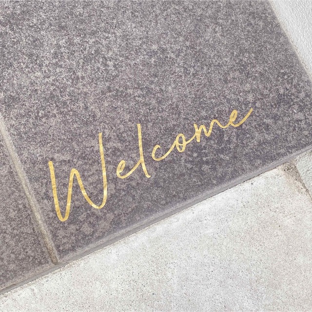【 Welcome】真鍮風ステッカー 何処にでも貼れる ステッカー  ドアサイン ハンドメイドのインテリア/家具(インテリア雑貨)の商品写真