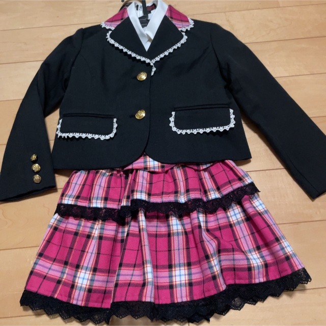 入学式3点セット　120 女の子　美品　送料込み キッズ/ベビー/マタニティのキッズ服女の子用(90cm~)(ドレス/フォーマル)の商品写真