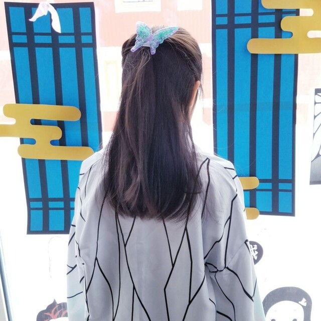 りょう様大きいピンクヘアゴム×1点 蝶 ヘアアクセサリー 可愛い 女の子 レディースのヘアアクセサリー(ヘアゴム/シュシュ)の商品写真