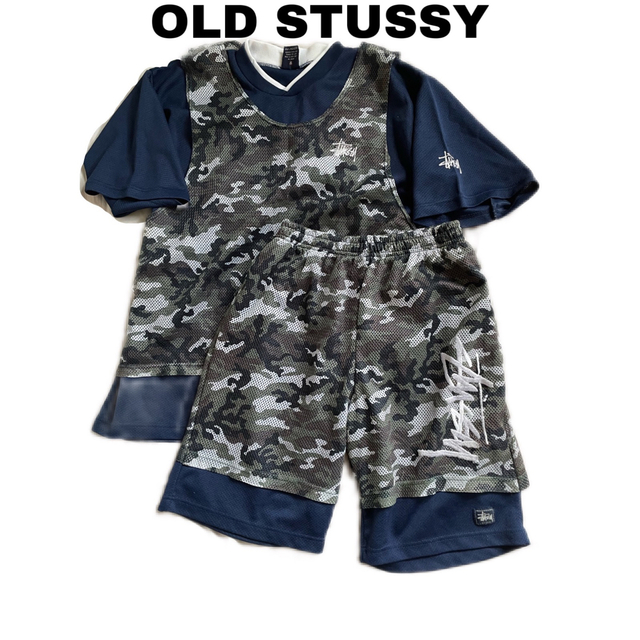 OLD STUSSY オールド　ステューシー　セットアップ　メッシュTシャツトップス