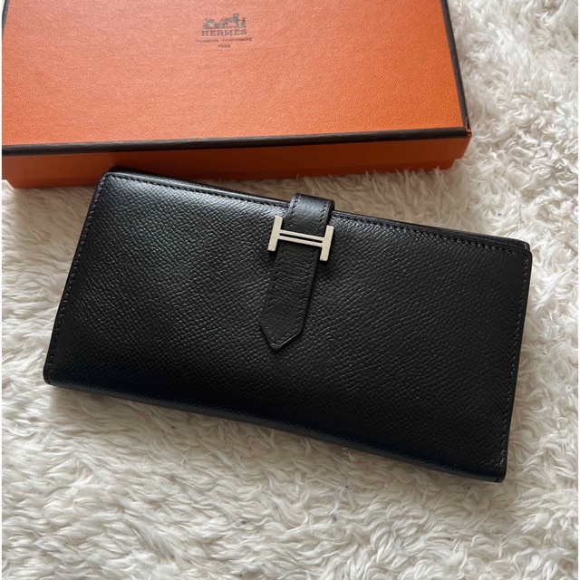 多様な 美品 HERMES エルメス 3つ折り ベアン 長財布 aob.adv.br