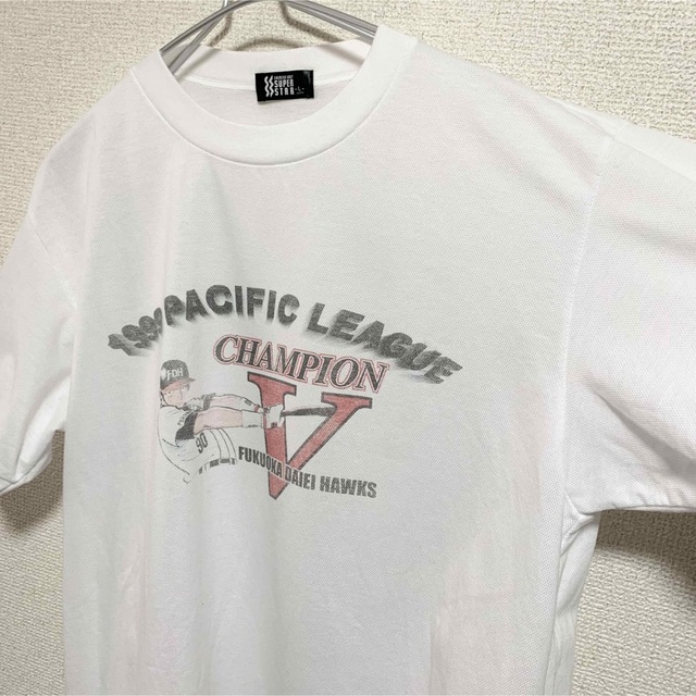 SUPERSTAR(スーパースター)の★レア★福岡ダイエーホークス Tシャツ 1999年 パリーグ優勝記念 白  メンズのトップス(Tシャツ/カットソー(半袖/袖なし))の商品写真