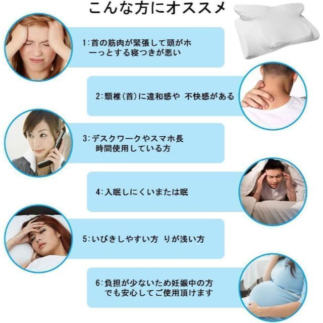 ❤低反発枕❤ 安眠 快眠まくら 低反発 頸椎保護枕 横向き寝枕 頭・肩を支える