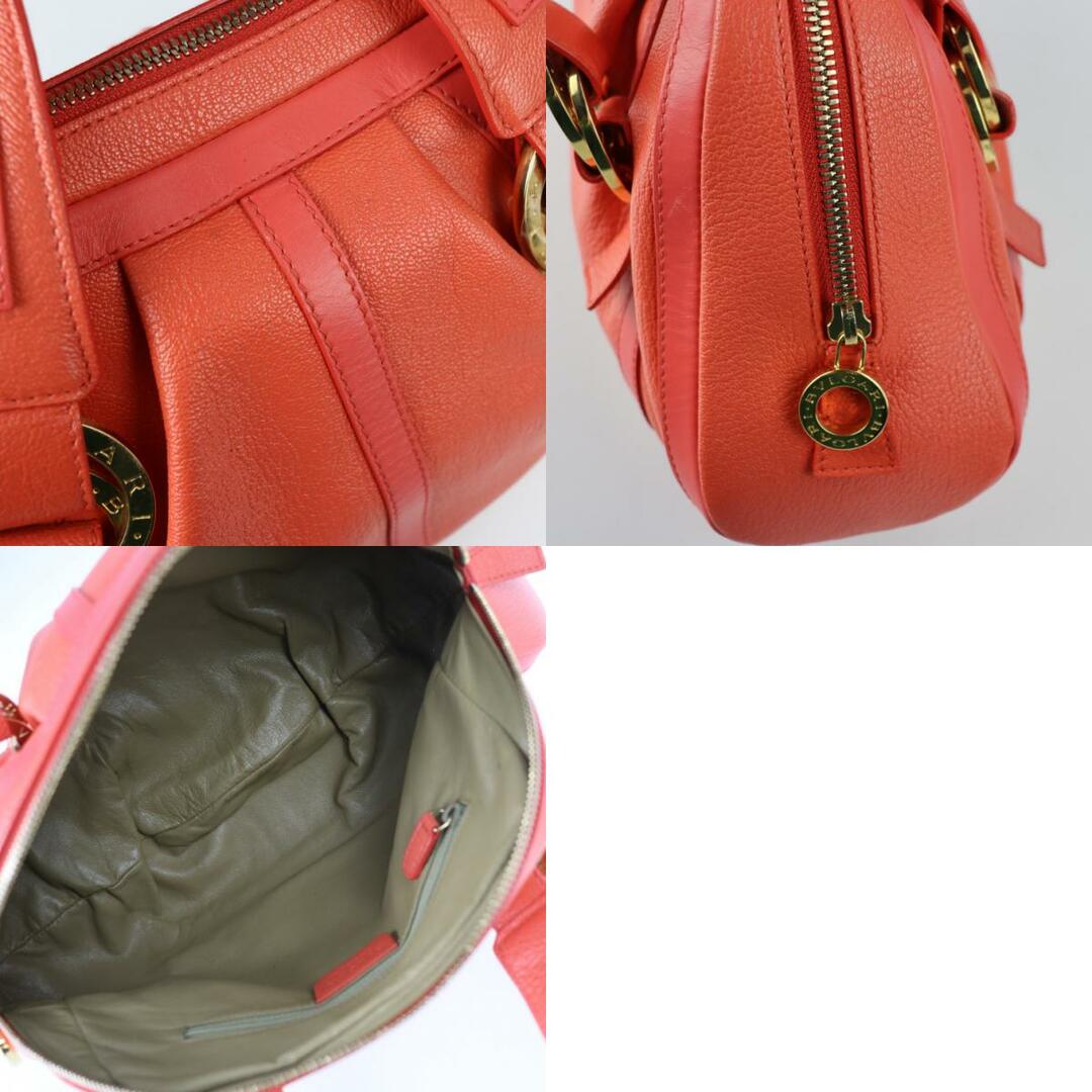 BVLGARI ブルガリ  POLLY BAG SMALL ポリー バッグ スモール ハンドバッグ  レザー   レッド系 ゴールド金具  オールレザー 【本物保証】 3