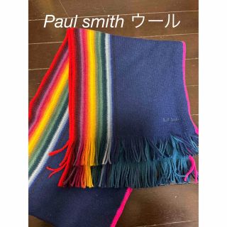 ポールスミス(Paul Smith)の未使用　ポールスミス　Paul smith ストライプ　マフラー　ブルーxマルチ(マフラー)