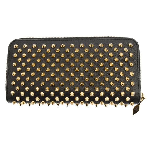 Christian Louboutin(クリスチャンルブタン)のCHRISTIAN LOUBOUTIN クリスチャンルブタン PANETTONE WALLET NV CALF EMPIRE SPIKES パネトーネ ゴールドスパイク ロングウォレット 長財布 1185059 ブラック メンズのファッション小物(長財布)の商品写真