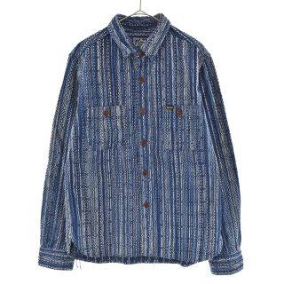 ステュディオダルチザン(STUDIO D'ARTISAN)のSTUDIO D'ARTISAN ステュディオダルチザン SASIKO WORK SHIRTS カセ染め刺し子長袖シャツ ブルー(シャツ)