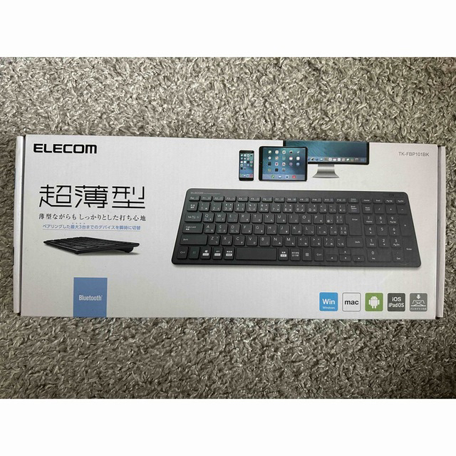 ELECOM(エレコム)のELECOM 超薄型 Bluetooth キーボード TK-FBP101BK スマホ/家電/カメラのPC/タブレット(PC周辺機器)の商品写真