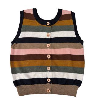 コドモビームス(こどもビームス)のMABLI Reversible Vest Enfys Stripe ストライプ(シャツ/カットソー)