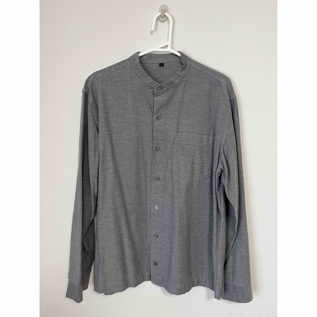 MUJI (無印良品) - 無印良品 コットンシャツ(グレー,Lサイズ)の通販 by