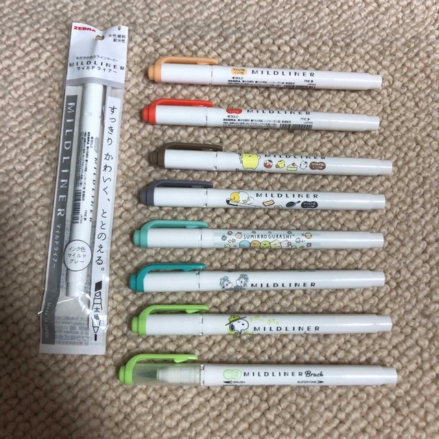 すみっコぐらし(スミッコグラシ)の○新品〒ゼブラ zebra マイルドライナー mild liner おまとめ エンタメ/ホビーのアート用品(カラーペン/コピック)の商品写真