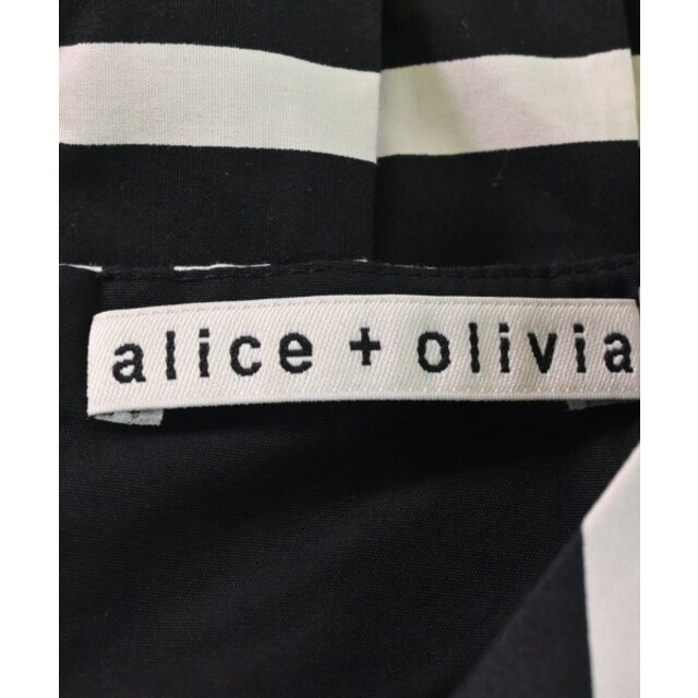 Alice+Olivia(アリスアンドオリビア)のalice+olivia ワンピース 2(M位) 黒x白(ストライプ) 【古着】【中古】 レディースのワンピース(ひざ丈ワンピース)の商品写真