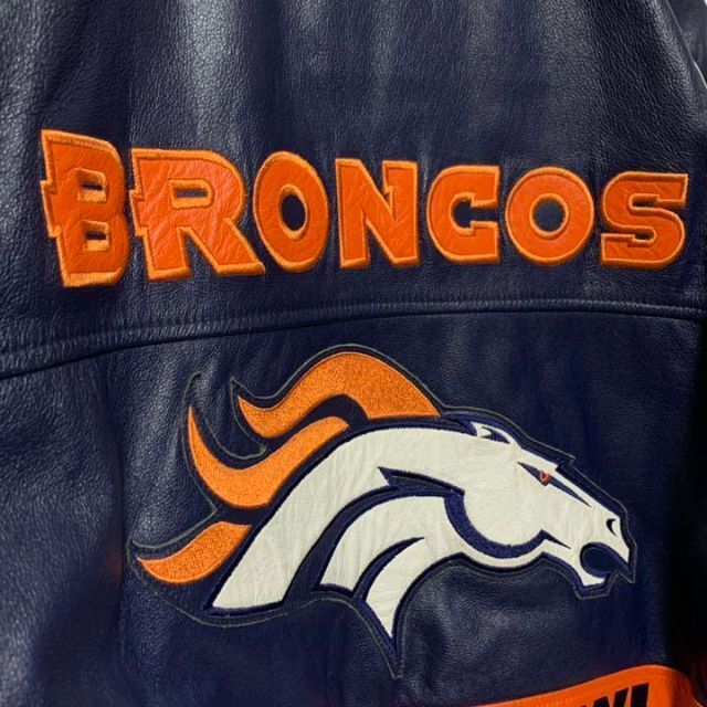 激レア】 全刺繍 ビンテージ NFL G3 BRONCOS レザージャケット 人気の 