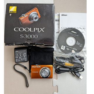 ニコン(Nikon)のMaako様専用美品 Nikon COOLPIX S3000 FINE オレンジ(コンパクトデジタルカメラ)