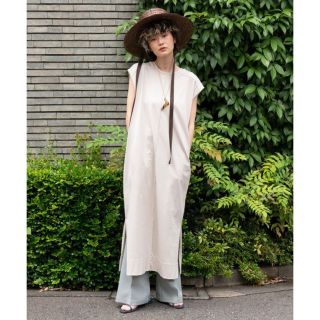 MAISON SPECIAL グリーン ペーパーヤーン フリンジ ワンピース 緑-