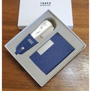 タケオキクチ(TAKEO KIKUCHI)のタケオキクチ　新品　メンズ　カードケース＋シューホーン(デニム)(名刺入れ/定期入れ)