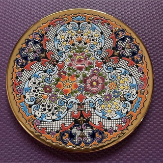 セビリア焼き飾り絵皿◇スペイン工芸品　セアルコ製(陶芸)